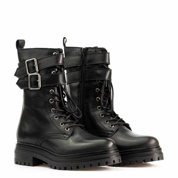 Bota negra estilo militar en Acampada Shoes ref:6000