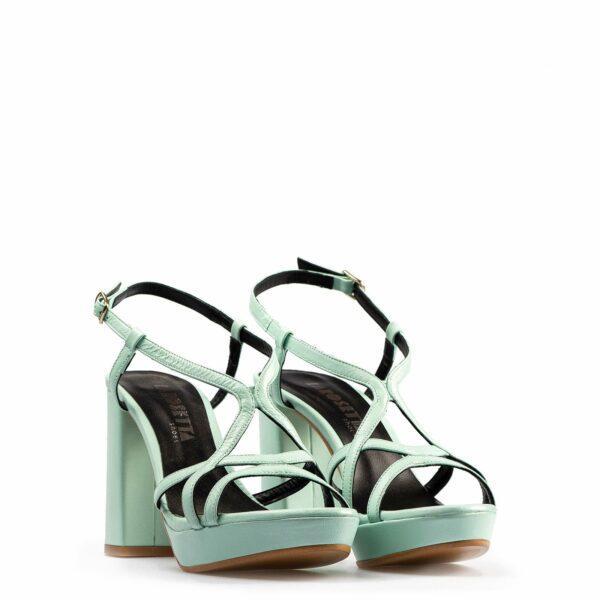 Sandalia verde con plataforma en Acampada Shoes ref: 7096