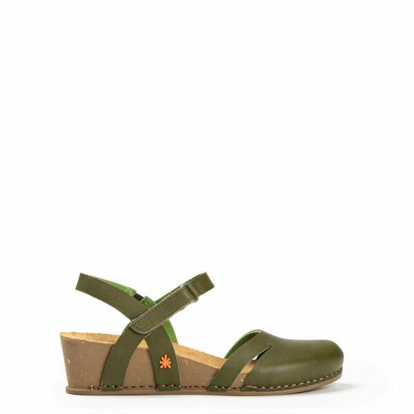 Sandalia verde cuña en Acampada Shoes ref: 6822