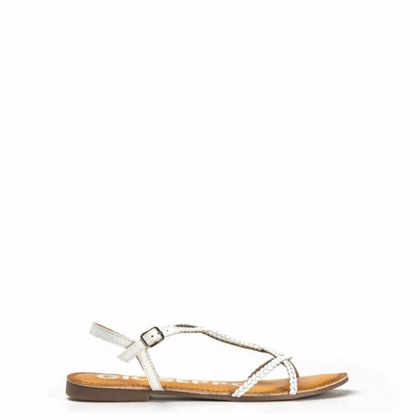 Sandalia blanca plana de tiras en Acampada Shoes ref: 6646