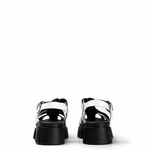 Sandalia blanca cangrejera plataforma en Acampada Shoes ref: 6673