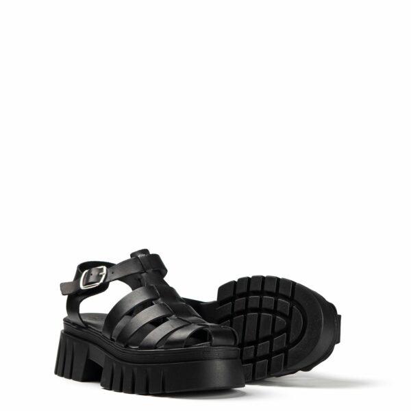 Sandalia negra cangrejera plataforma en Acampada Shoes ref: 6674
