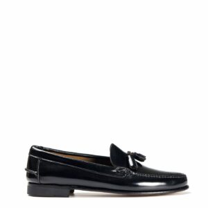 Mocasín negro con borlas en Acampada Shoes ref: 7440